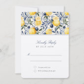 Lemon Tegel Elegance RSVP-kaart voor bruiloft Kaart (Voorkant)