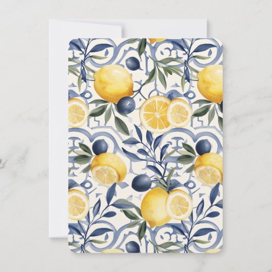 Lemon Tegel Elegance RSVP-kaart voor bruiloft Kaart (Achterkant)