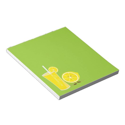 Lemon-teken naast limonade notitieblok (Schuin)