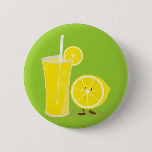 Lemon-teken naast limonade ronde button 5,7 cm (Voorkant)