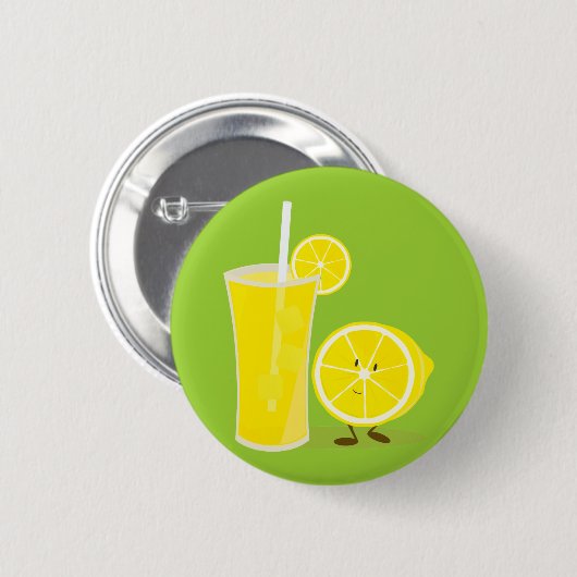 Lemon-teken naast limonade ronde button 5,7 cm (Voorkant /achterkant)