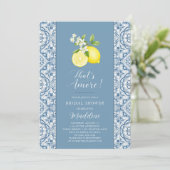 Lemon That's Amore Blue Tegel Vrijgezellenfeest Kaart (Staand voorkant)