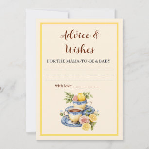 Lemon Theekopje Baby Shower Advies en Wensen Kaart