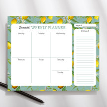 Lemon Thema Gepersonaliseerde Weekly Planner Pad