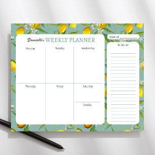 Lemon Thema Gepersonaliseerde Weekly Planner Pad Notitieblok