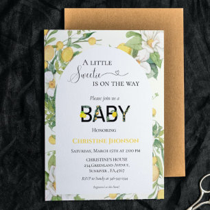Lemon thema kleine sweetie baby shower uitnodiging