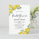 Lemon Thema Zomer Bruids Brunch Douche Uitnodiging (Staand voorkant)