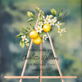 Lemon Theme 30e Verjaardagsfeestje Welkom Acryl Bord