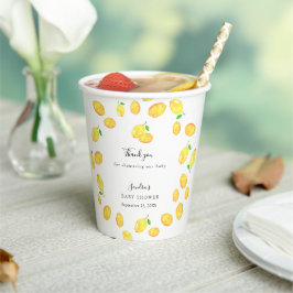 Lemon Theme Baby shower Citrus Modern Script Papieren Bekers