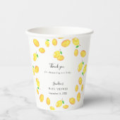 Lemon Theme Baby shower Citrus Modern Script Papieren Bekers (Voorkant)