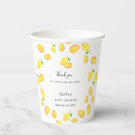 Lemon Theme Baby shower Citrus Modern Script Papieren Bekers