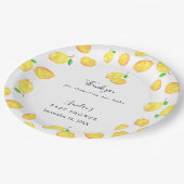 Lemon Theme Baby shower Citrus Modern Script Papieren Bordje (Gekanteld)
