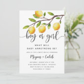 Lemon Theme Gender Reopenbaart de Uitnodiging van  (Staand voorkant)