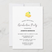 Lemon Theme Graduation Party Boho Modern Chic Kaart (Voorkant)
