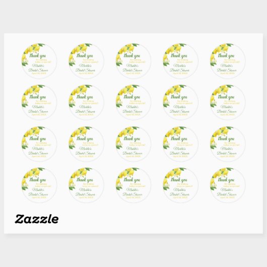 Lemon Theme Hartelijk dank Sticker (Vel)