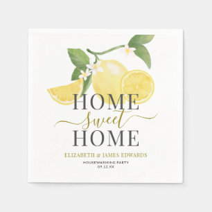 Lemon Theme Home Sweet Home Housewarming Party Servet