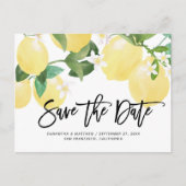 Lemon Theme Summer Wedding Save the Date Briefkaart (Voorkant)