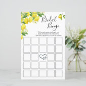 Lemon Theme Vrijgezellenfeest Bingo Kaarten (Staand voorkant)