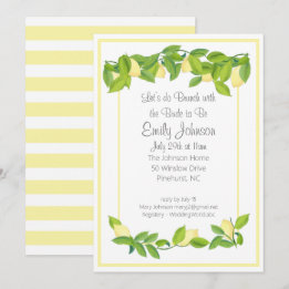 Lemon Theme Vrijgezellenfeest Brunch Uitnodiging