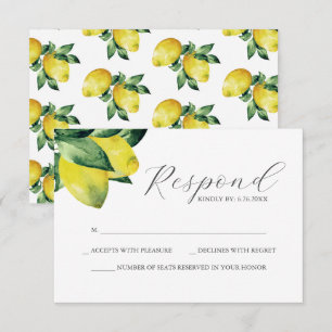 Lemon Theme Vrijgezellenfeest RSVP-kaart RSVP Kaartje