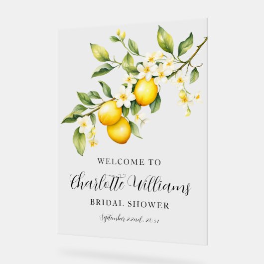 Lemon Theme Vrijgezellenfeest Welkom Acryl Bord (Hoek)