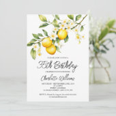 Lemon Theme Waterverf 35e verjaardagsfeestje Kaart (Staand voorkant)