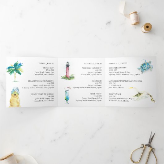 Lemon Theme Wedding Day Schedule  Drieluik Aankondiging (Binnen)