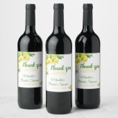 Lemon Theme Wine Dank u Stickers (Flessen)
