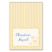 Lemon Theme Yellow Stripes Place Cards Kaart (Voorkant)