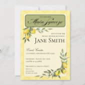 Lemon Themed Bridal Shower Invitation Kaart (Voorkant)
