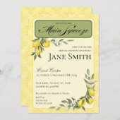 Lemon Themed Bridal Shower Invitation Kaart (Voorkant / Achterkant)
