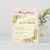 Lemon Themed Bridal Shower Invitation Kaart (Staand voorkant)