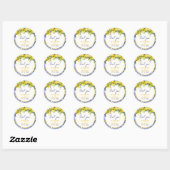 Lemon-Themed Mediterranean Tile Wedding Ronde Sticker (Vel)