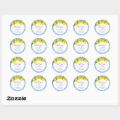 Lemon-Themed Mediterranean Tiles Wedding Ronde Sticker (Vel)