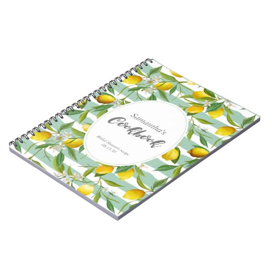 Lemon themed, personalized cook book, notitieboek (Linkerzijde)