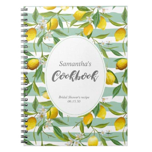 Lemon themed, personalized cook book, notitieboek (Voorkant)