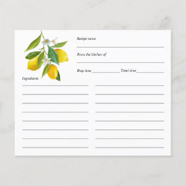 Lemon themed, recept card op maat