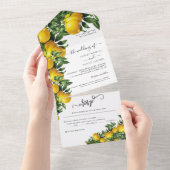 Lemon ThMED Citrusy Wedding All In One Uitnodiging (Afscheurbaar)