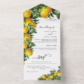 Lemon ThMED Citrusy Wedding All In One Uitnodiging (Binnen)