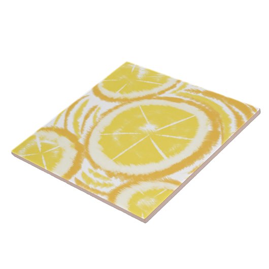 Lemon Tie Dye Abstract Tegeltje (Zijkant)