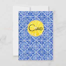 Lemon & Tile Hallo in het Italiaans: "Ciao" kaart