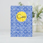Lemon & Tile Hallo in het Italiaans: "Ciao" kaart (Staand voorkant)