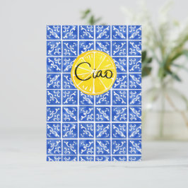 Lemon & Tile Hallo in het Italiaans: "Ciao" kaart