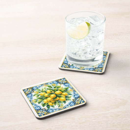 Lemon Tile Plastic Coaster Set Bier Onderzetter (Rechterzijde)