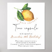 Lemon Time Capsule 1e verjaardag gender neutraal Poster (Voorkant)