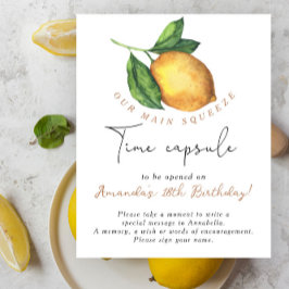 Lemon Time Capsule 1e verjaardag gender neutraal Poster