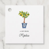 Lemon Topiary waterverf gift Bedankjes Labels (Voorkant)