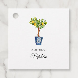 Lemon Topiary waterverf gift Bedankjes Labels