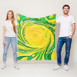 Lemon Tornado Design Fleece Deken