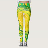 Lemon Tornado Design Leggings (Voorkant)